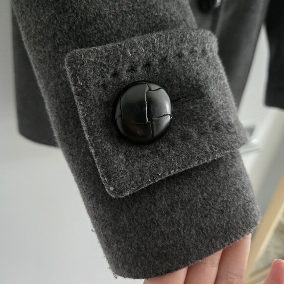 Aritzia Talula Babaton Grey Wool Cashmere Blend Pea Coat XXS - Picture 4 of 8